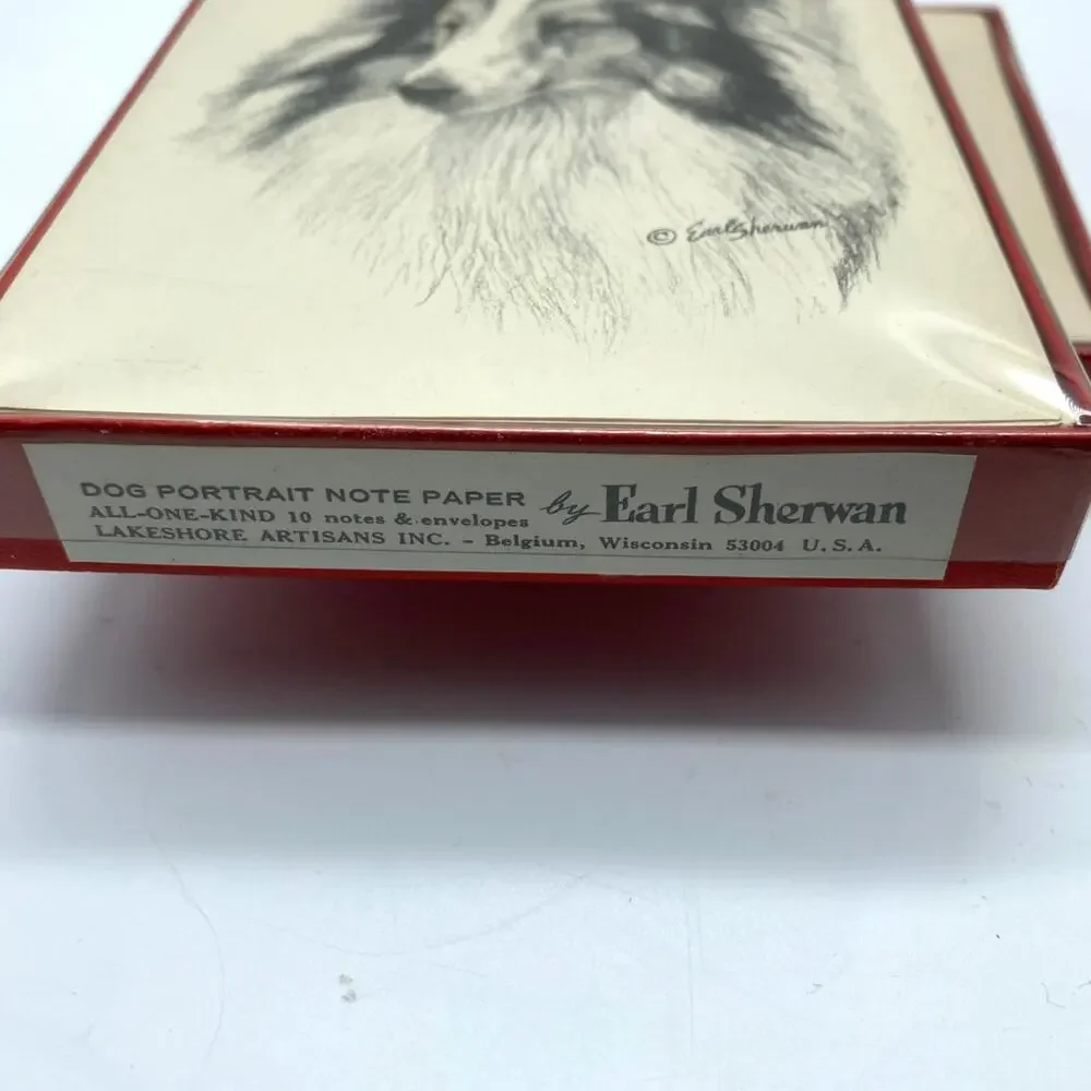 VTG Earl Sherwan‎ Dog Note cards/envelope 10 PK 1967 Shetland Sheepdog NOS